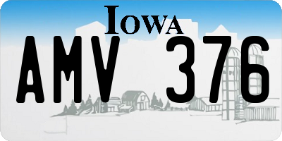 IA license plate AMV376