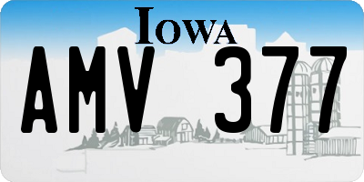 IA license plate AMV377