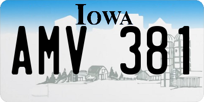 IA license plate AMV381