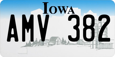 IA license plate AMV382