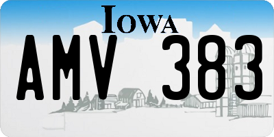 IA license plate AMV383
