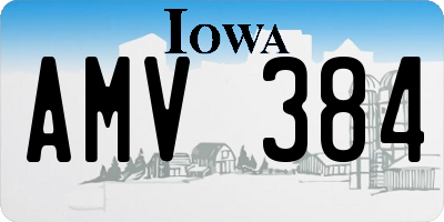 IA license plate AMV384
