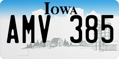 IA license plate AMV385