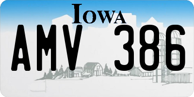 IA license plate AMV386