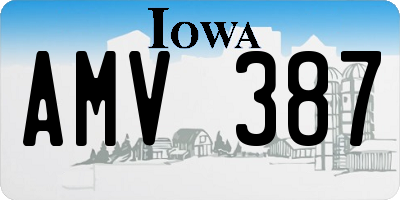 IA license plate AMV387