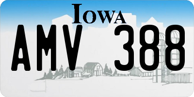 IA license plate AMV388