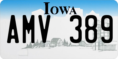 IA license plate AMV389