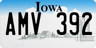 IA license plate AMV392
