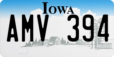 IA license plate AMV394