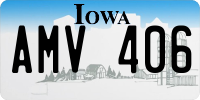 IA license plate AMV406