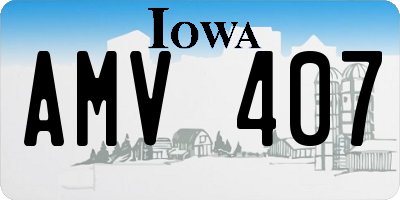 IA license plate AMV407