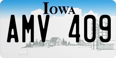 IA license plate AMV409