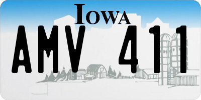 IA license plate AMV411