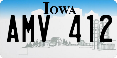 IA license plate AMV412