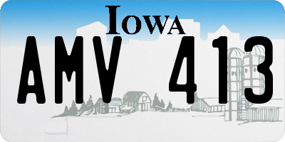 IA license plate AMV413