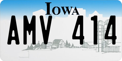 IA license plate AMV414