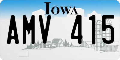 IA license plate AMV415