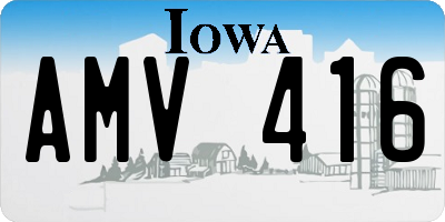 IA license plate AMV416