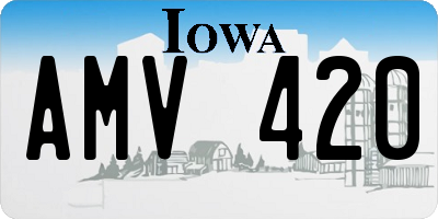 IA license plate AMV420