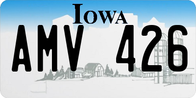 IA license plate AMV426