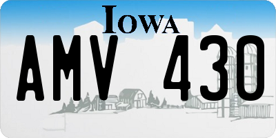 IA license plate AMV430