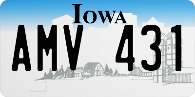 IA license plate AMV431