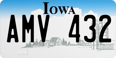 IA license plate AMV432