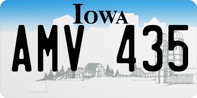 IA license plate AMV435