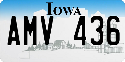 IA license plate AMV436