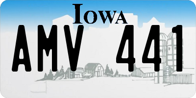 IA license plate AMV441