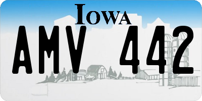 IA license plate AMV442