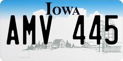 IA license plate AMV445