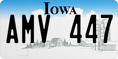 IA license plate AMV447