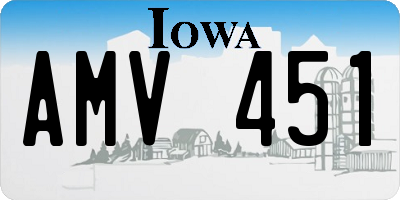 IA license plate AMV451