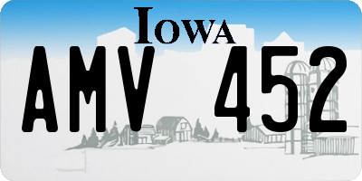 IA license plate AMV452