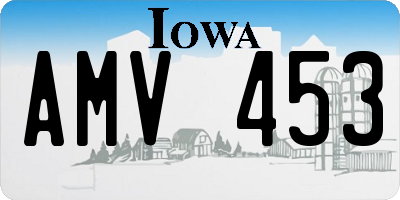 IA license plate AMV453