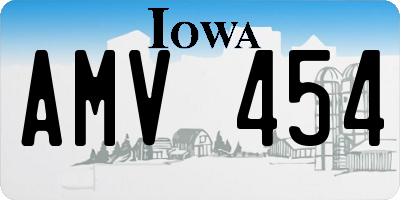 IA license plate AMV454