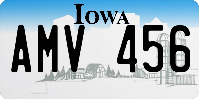 IA license plate AMV456