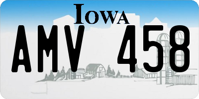 IA license plate AMV458