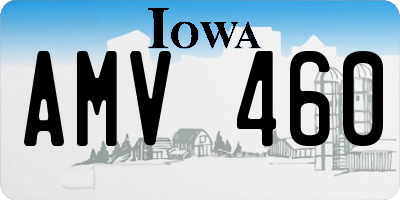 IA license plate AMV460