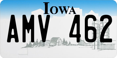 IA license plate AMV462