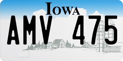 IA license plate AMV475