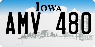 IA license plate AMV480