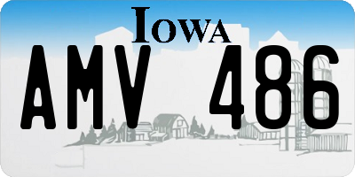 IA license plate AMV486