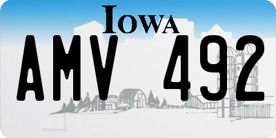 IA license plate AMV492