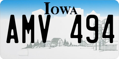 IA license plate AMV494