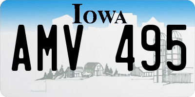 IA license plate AMV495