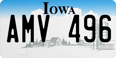 IA license plate AMV496