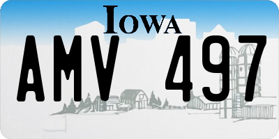 IA license plate AMV497