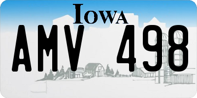 IA license plate AMV498